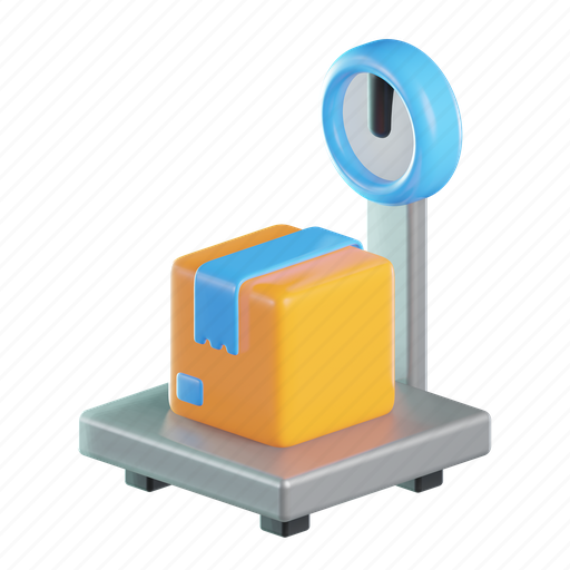Weight, scale, delivery, business, shipment, package, box 3D illustration - Download on Iconfinder