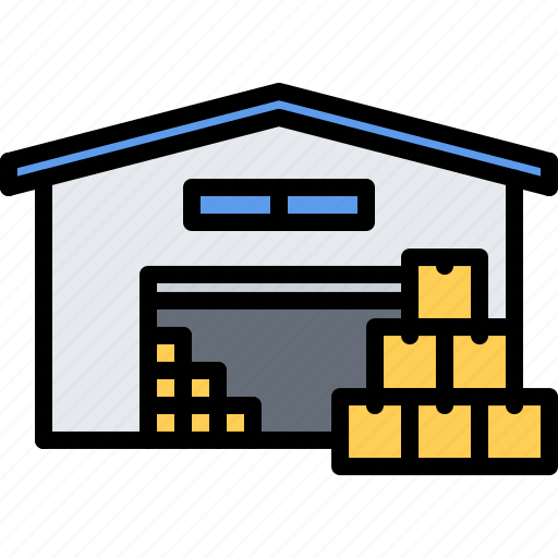 Box, building, courier, delivery, parcel, warehouse icon - Download on Iconfinder