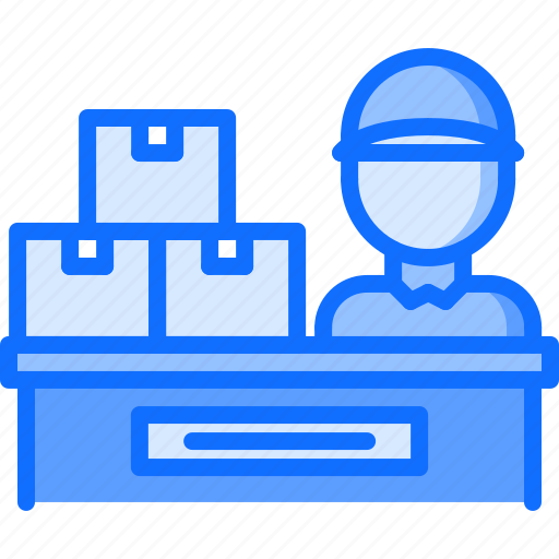 Box, courier, delivery, parcel, table, warehouse icon - Download on Iconfinder