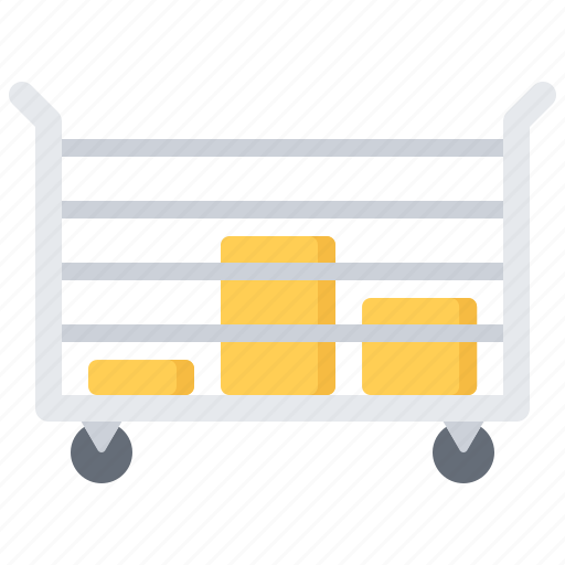 Box, cart, courier, delivery, parcel, trolley, warehouse icon - Download on Iconfinder