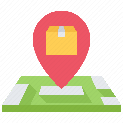 Box, delivery, location, map, parcel, pin, warehouse icon - Download on Iconfinder