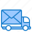 email, envelope, mail, message, truck 