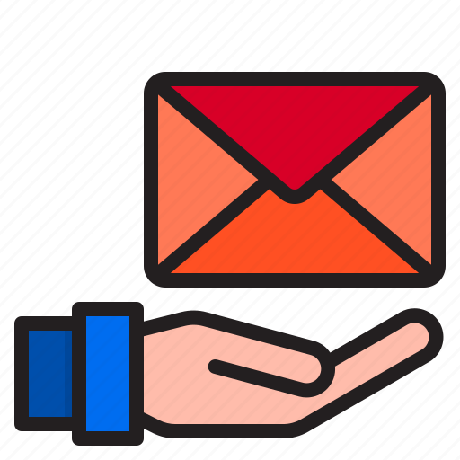 Email, envelope, hand, mail, message icon - Download on Iconfinder