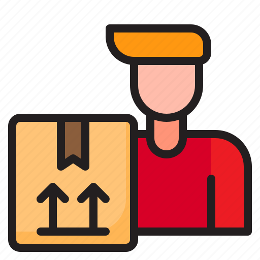 Box, delivery, man, package, shipping icon - Download on Iconfinder