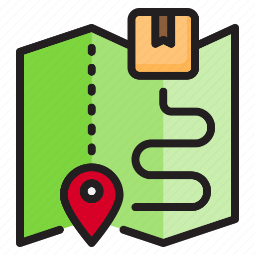 Box, location, logistic, map, shipping icon - Download on Iconfinder