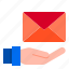 email, envelope, hand, mail, message 