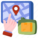parcel location, mobile parcel tracking, package location, package direction, geolocation