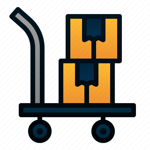 Cardboard, delivery, logistic, package, shipping, trolley icon - Download on Iconfinder