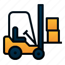 delivery, forklift, logistic, package, transportation