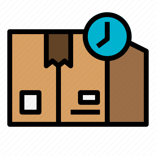 Cardboard, delivery, logistic, package, shipping, time, waiting icon - Download on Iconfinder