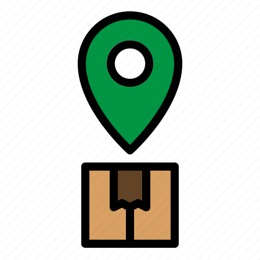 Cardboard, delivery, location, logistic, package, pin, shipping icon - Download on Iconfinder