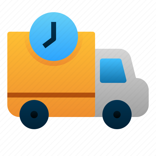 Delivery, logistic, package, shipping, time, transportation, truck icon - Download on Iconfinder