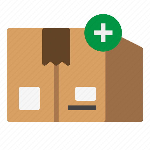 Add, box, cardboard, delivery, logistic, package, shipping icon - Download on Iconfinder