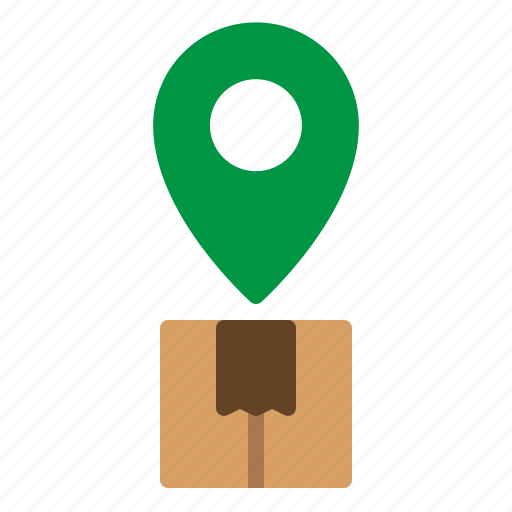 Cardboard, delivery, location, logistic, package, pin, shipping icon - Download on Iconfinder