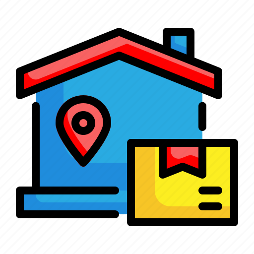Home, location, gps, delivery, box, pin icon - Download on Iconfinder