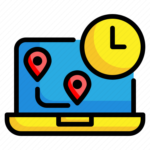 Laptop, gps, pin, location, navigation, direction icon - Download on Iconfinder