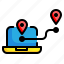 laptop, gps, location, tracking, pin 