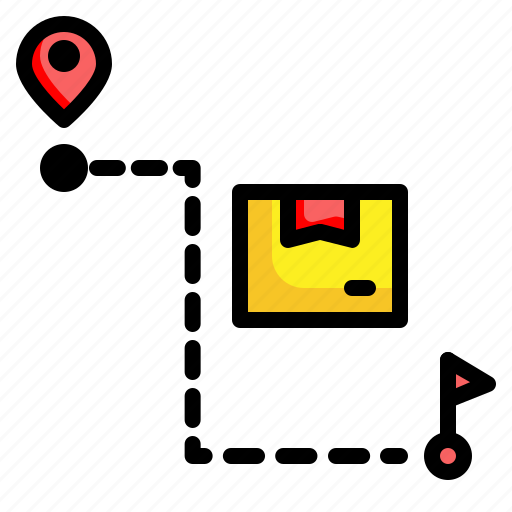 Gps, location, direction, box, delivery, pin icon - Download on Iconfinder