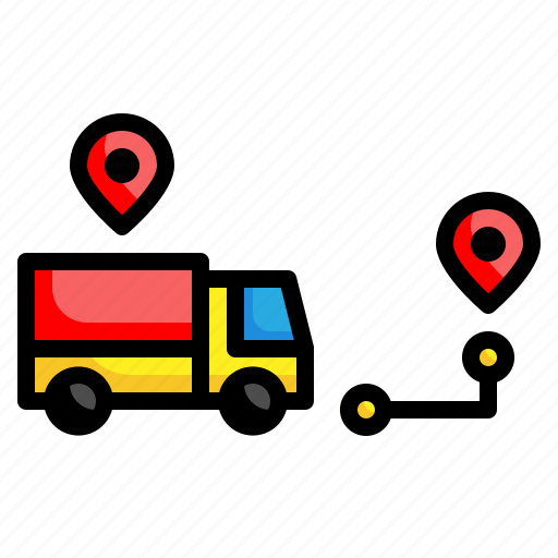 Truck, transport, vehicle, delivery, gps, location, pin icon - Download on Iconfinder