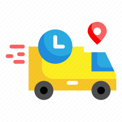Truck, delivery, shipping, transport, logistic, vehicle, pin icon - Download on Iconfinder