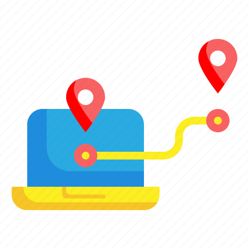 Tracking, laptop, delivery, shipping, logistic, location, pin icon - Download on Iconfinder