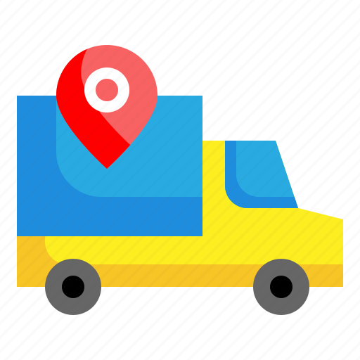 Truck, delivery, shipping, transport, logistic, location, navigation icon - Download on Iconfinder