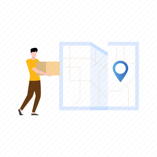 Map, location, package, deliever, courier icon - Download on Iconfinder