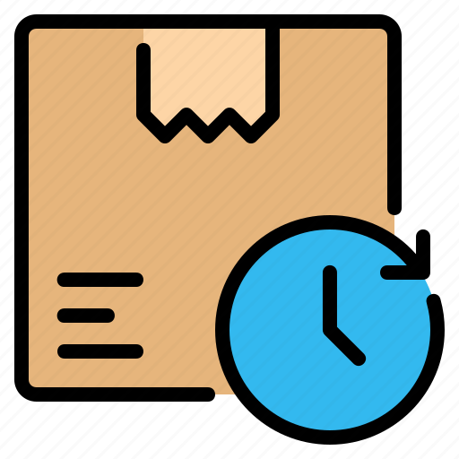 Box, delivery, package, packaging, shipping, time, timer icon - Download on Iconfinder