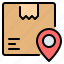 box, delivery, location, package, pin, placeholder, tracking 