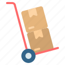 box, boxes, cart, delivery, package, shipping, trolley 