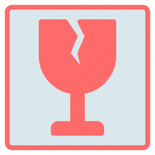 Broken, delivery, fragile, glass, package, sign, warning icon - Download on Iconfinder