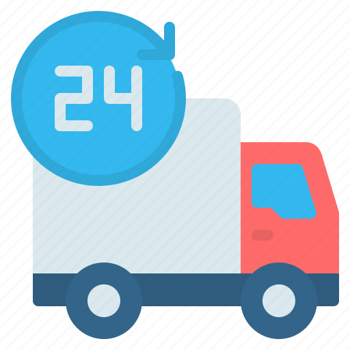 24 hours, cargo, deliver, delivery, shipping, time, truck icon - Download on Iconfinder