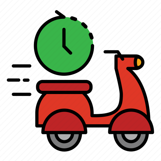 24hr, delivery, fast food, food, motocycle, move, shipping icon - Download on Iconfinder