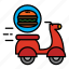 delivery, food, food delivery, hamburger, motocycle, shipping 