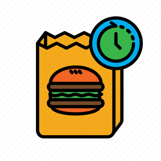 24hr, delivery, fast food, food, hamburger, packing icon - Download on Iconfinder