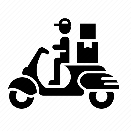Courier, delivery scooter, express, motocycle, scooter, scooter delivery icon - Download on Iconfinder