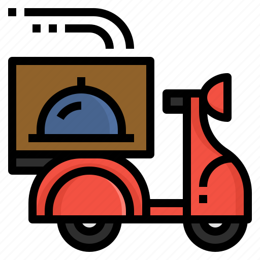 Delivery, food, kitchen, restaurant, scooter, service, transport icon - Download on Iconfinder