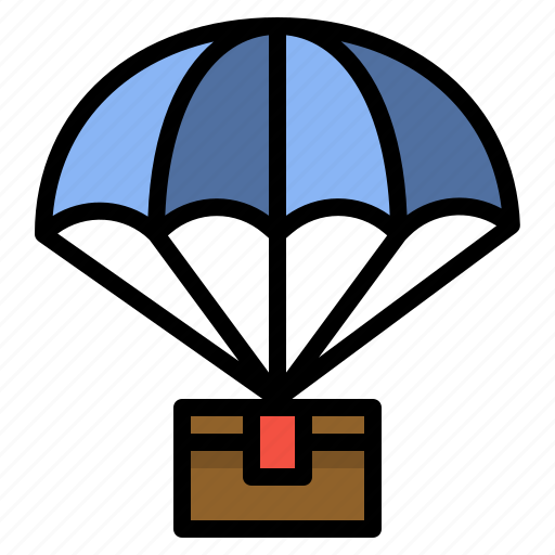Airtransport, courier, delivery, package, parachute, shipping icon - Download on Iconfinder