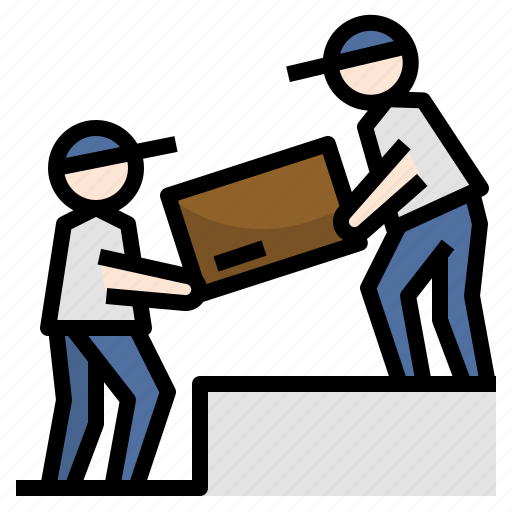 Courier, helping, human, man, parcel, relocation, worker icon - Download on Iconfinder