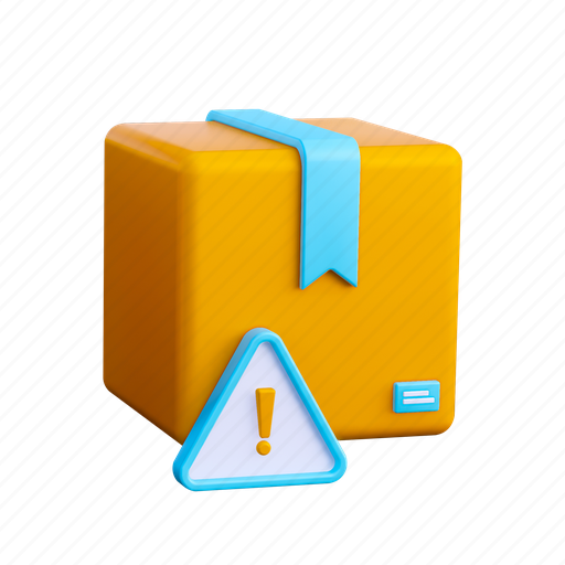 .png, package alert, package warning, product warning, parcel error, delivery warning, parcel-error 3D illustration - Download on Iconfinder