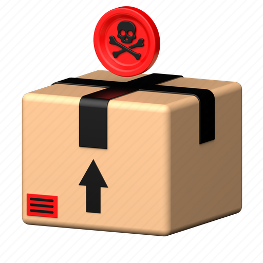 Dangerous goods, box, delivery, transportation, package 3D illustration - Download on Iconfinder