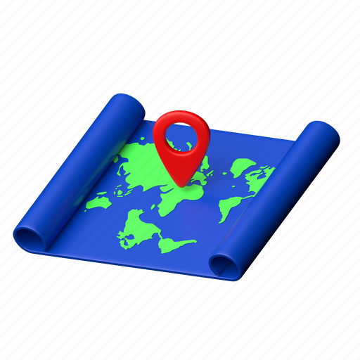 Map, location, pin, direction 3D illustration - Download on Iconfinder