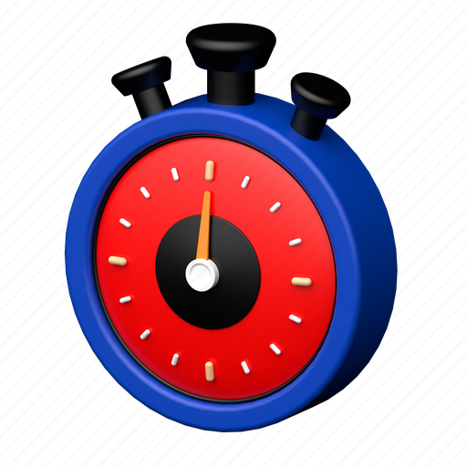 Stopwatch, time, speed, chronometer, alarm 3D illustration - Download on Iconfinder