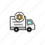 delivery, gear, repair, setting, shipment, truck 