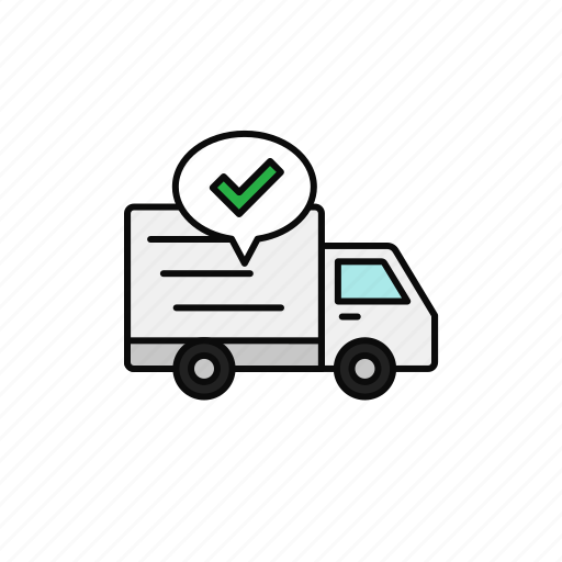 Check, delivery, shipment, success, tick, truck icon - Download on Iconfinder