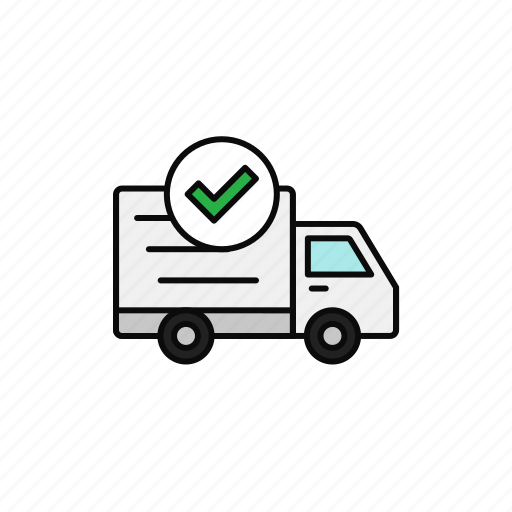 Check, delivery, shipment, success, tick, truck icon - Download on Iconfinder