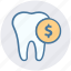 coin, dental, dollar, money, stomatology, tooth 
