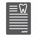 card, dental, dentist, document, form, paper