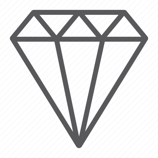Brilliant, diamond, gemstone, jewel, stroke icon - Download on Iconfinder