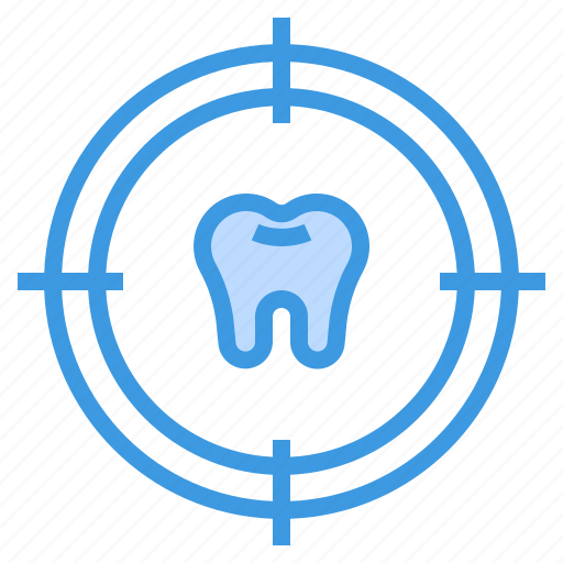 Dental, dentist, line, medical, target, tooth icon - Download on Iconfinder